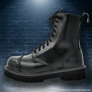 Grinders Bulldog 10 Eye Steel Toe Black Lateral